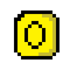 Zero number icon. Vector pixel art.	
