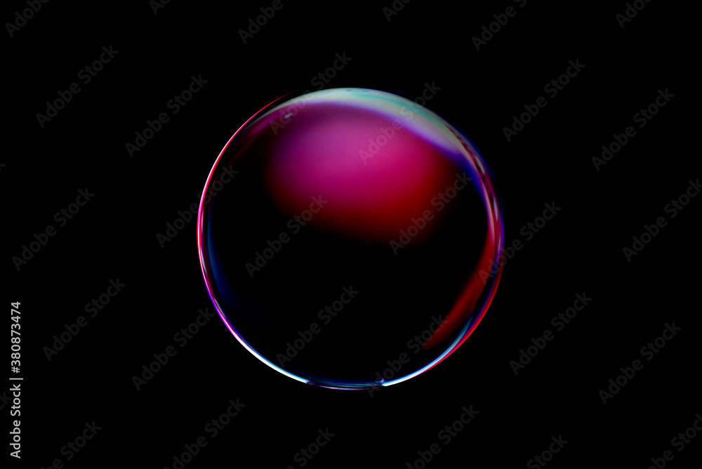 Wall mural blurry image of a shiny crystal ball with abstract blurry colorful pattern. abstract lensball in blu