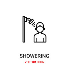 Showering vector icon. Modern, simple flat vector illustration for website or mobile app.Shower or washroom symbol, logo illustration. Pixel perfect vector graphics	