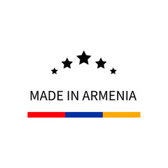 Obraz premium Made in Armenia label. Quality mark vector icon. Perfect for logo design, tags, badges, stickers, emblem, product packaging, etc