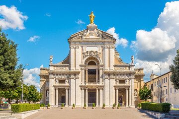View at the Basilica of Santa Maria degli Angeli near Assisi - Italy - obrazy, fototapety, plakaty