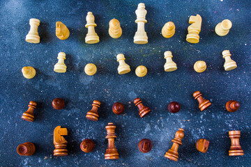 Checkmate and chess figures close-up
