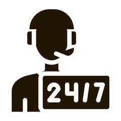 Hotline Man Support Postal Transportation Company Icon Vector . Contour Illustration