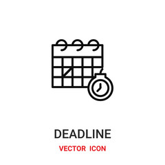 Deadline vector icon. Modern, simple flat vector illustration for website or mobile app.Calendar or time symbol, logo illustration. Pixel perfect vector graphics	