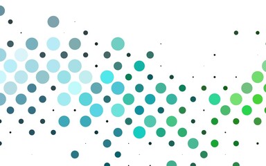 Light Blue, Green vector pattern with spheres. Illustration with set of shining colorful abstract circles. Pattern for ads, leaflets.