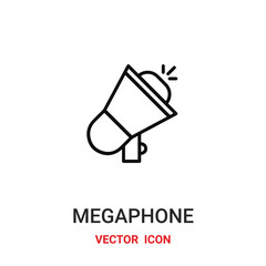 Fototapeta na wymiar Megaphone vector icon. Modern, simple flat vector illustration for website or mobile app.Loudspeaker symbol, logo illustration. Pixel perfect vector graphics 
