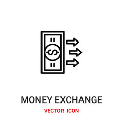 money exchange icon vector symbol. money exchange symbol icon vector for your design. Modern outline icon for your website and mobile app design.