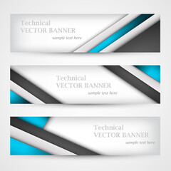 Set of banners with lines paper. Business design template.