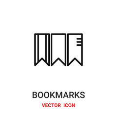 bookmarks icon vector symbol. bookmarks symbol icon vector for your design. Modern outline icon for your website and mobile app design.