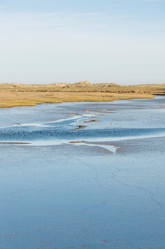 Low tide salt marsh at Burnham Overy Staithe, Norfolk, UK.