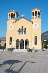Front der hl. Anastasius-Kirche, Kalamata, Peleponnes, Griechenland