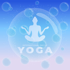 Fototapeta na wymiar International yoga day design human meditation vector illustration