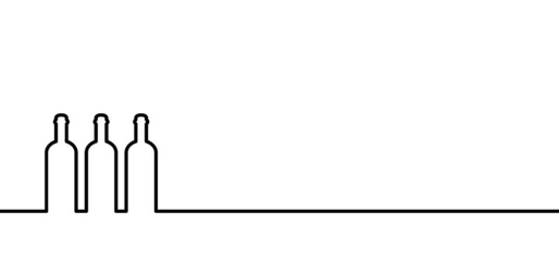 Wine bottle. Wine Day. line pattern, Party, beverage, taste drawing. Glass silhouettes. Fun falt vector draw glasses sign. Bottles icon. alcohol pictogram. salut with glasses banner.