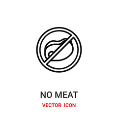 No meat vector icon. Modern, simple flat vector illustration for website or mobile app.No food symbol, logo illustration. Pixel perfect vector graphics	