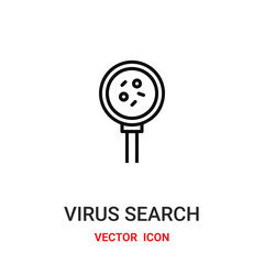 Virus vector icon. Modern, simple flat vector illustration for website or mobile app.Virus search symbol, logo illustration. Pixel perfect vector graphics	