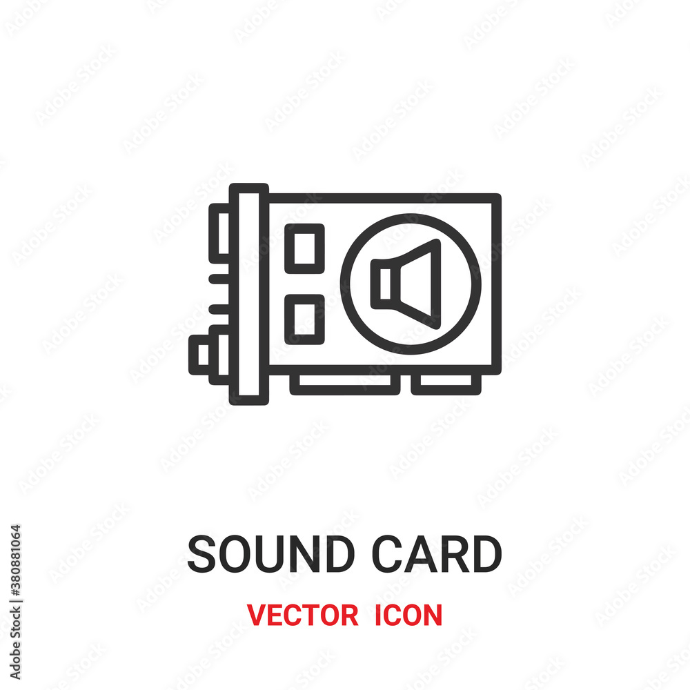 Poster sound card icon vector symbol. sound card symbol icon vector for your design. modern outline icon fo