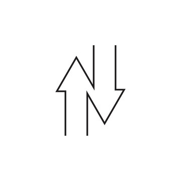 Up and down arrow logo design vector