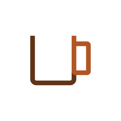 Lb letter mug logo design vector