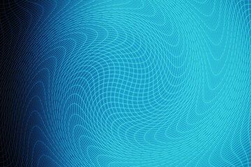 Futuristic pattern with warped glowing grid in dark blue light blue colors