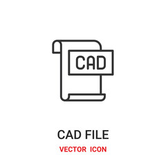 cad file icon vector symbol. cad file symbol icon vector for your design. Modern outline icon for your website and mobile app design. - obrazy, fototapety, plakaty