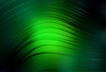 Dark Green vector background with wry lines.