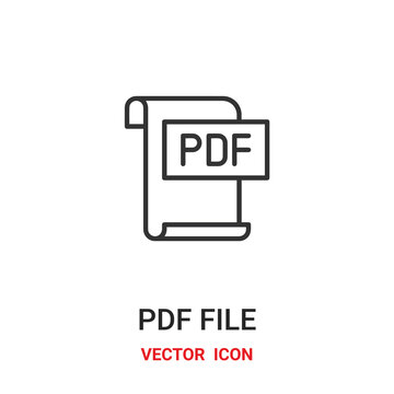 pdf file icon vector symbol. pdf file symbol icon vector for your design. Modern outline icon for your website and mobile app design.