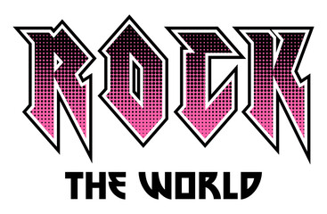 Vector Halftone Rock Slogan Artwork For Apparel and Other Uses