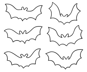 Hand-drawn flying bat outlines