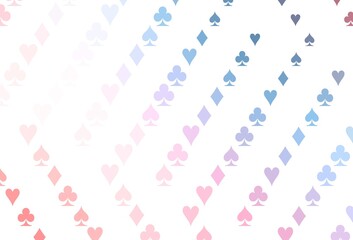 Light Blue, Red vector background with cards signs.