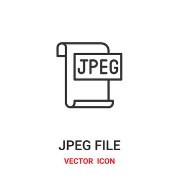 jpeg file icon vector symbol. jpeg file symbol icon vector for your design. Modern outline icon for your website and mobile app design.