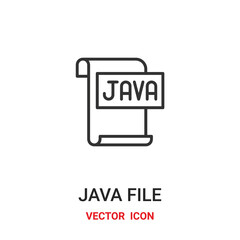 Java vector icon. Modern, simple flat vector illustration for website or mobile app.Java file symbol, logo illustration. Pixel perfect vector graphics	