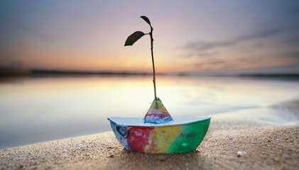 buntes Boot