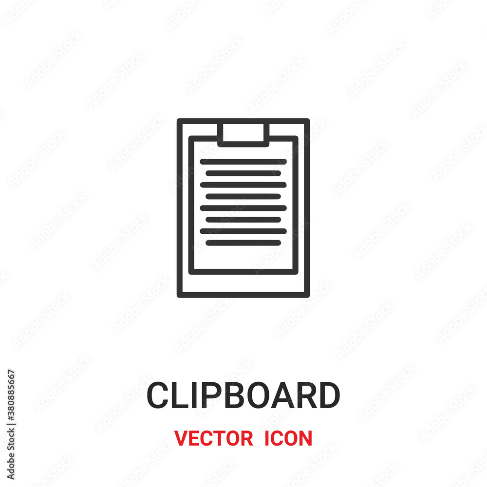 Poster clipboard icon vector symbol. clipboard symbol icon vector for your design. modern outline icon for 