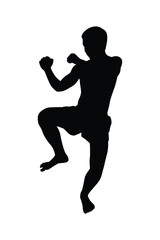 Fototapeta na wymiar Thai boxer silhouette vector