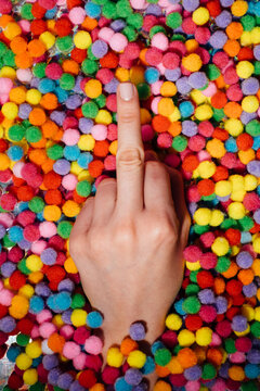 Female Hand Showing Middle Finger