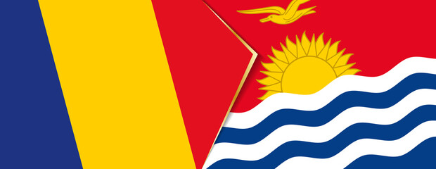 Romania and Kiribati flags, two vector flags.