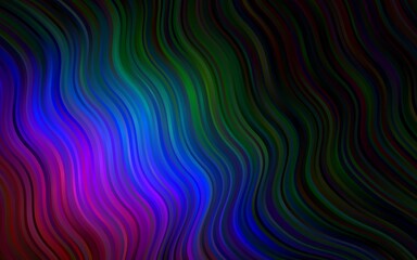 Obraz premium Dark Multicolor, Rainbow vector template with bent lines. Shining crooked illustration in marble style. Pattern for your business design.
