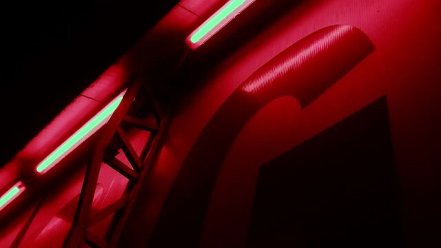 Aestethic Flickering red neons tube | Slow motion, 4k