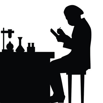 recommend clip art: Scientist in lab silhouette vector