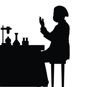 recommend clip art: Scientist in lab silhouette vector