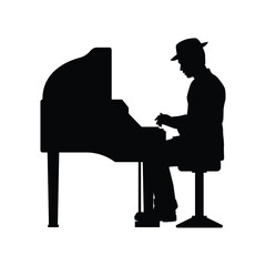 Piano player silhouette vector