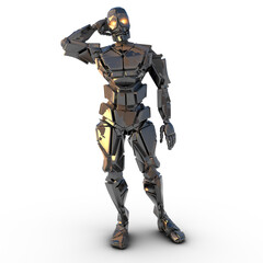 humanoider Roboter denkt nach
