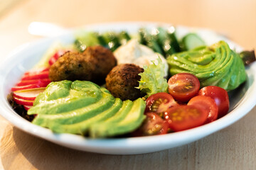 Vegan salad with vegetables