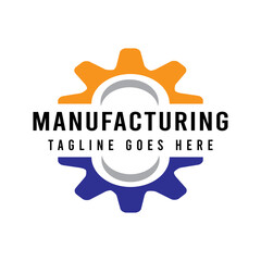 gear manufacturing service factor industrial logo icon vector template.