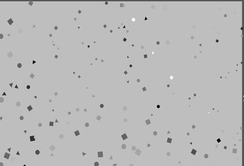 Light Silver, Gray vector template with crystals, circles, squares.