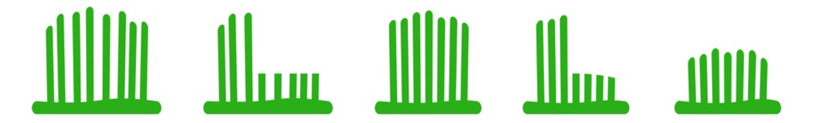 Grass Icon Green | Lawn Illustration | Mow Symbol | Mowing Meadow Logo | Cut Sign | Isolated | Variations