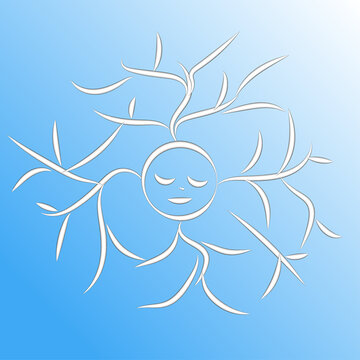 White snowflake on a soft blue background
