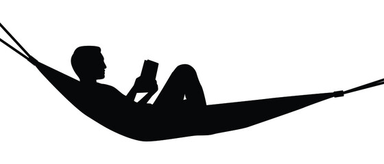 A man on cradle silhouette vector