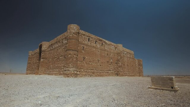 Qasr Al Kharanah in Azraq, Jordan. Dolly right. Wide shot. 4K