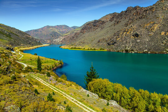 Emerald-colored quiet deep water